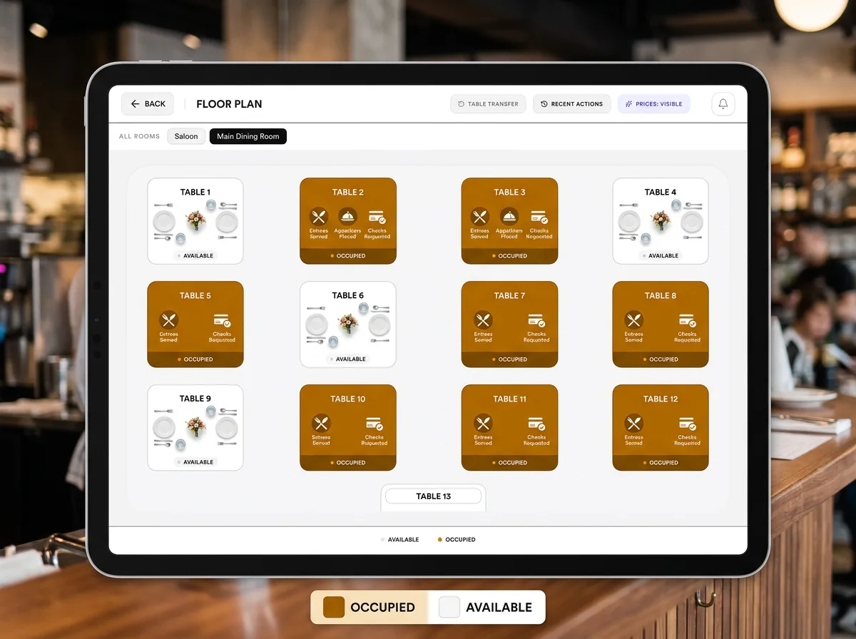 Table Selection & Floor Plan