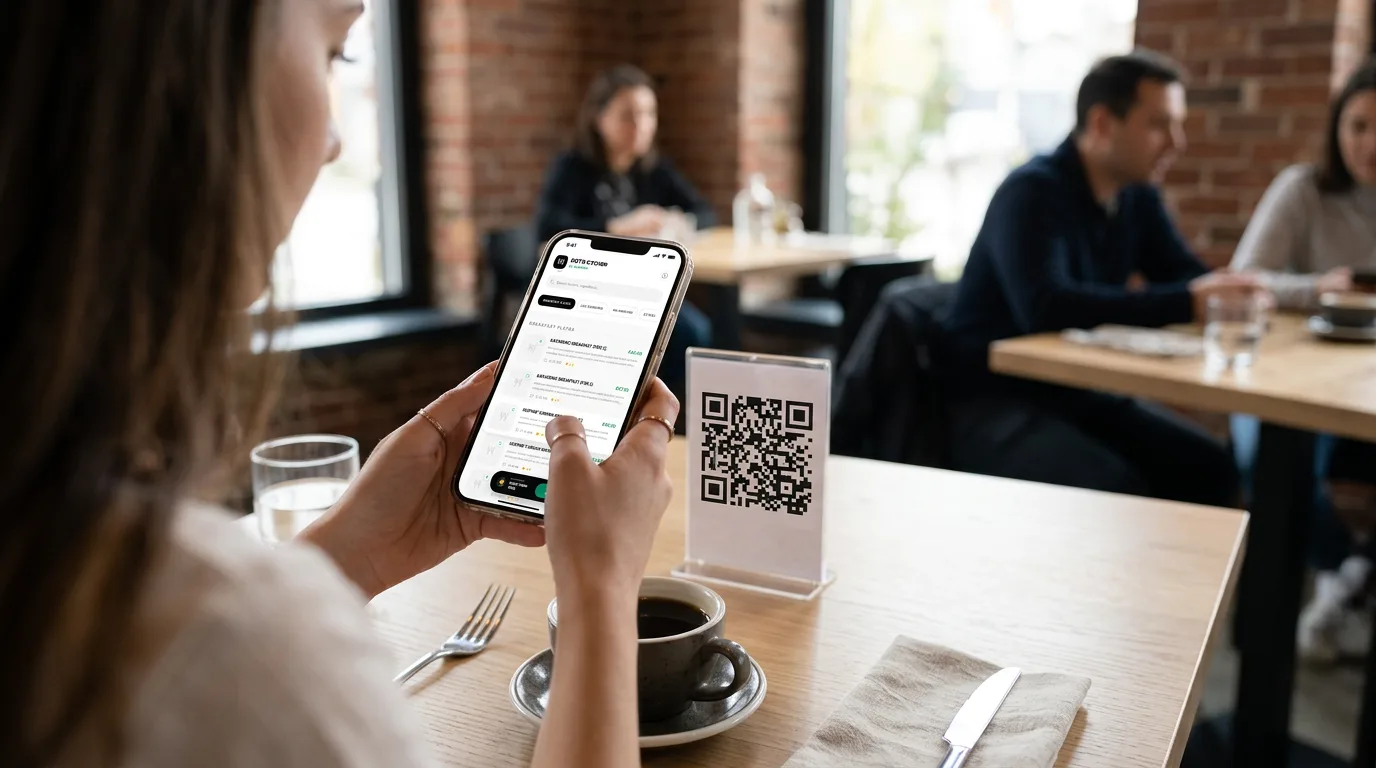 QR Guest Digital Menu in use
